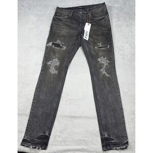 Purple Brand Jeans Mens 31 Distressed Slim Fit Low Rise Ripped Denim FW2201JNS
